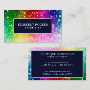 Colorful Bokeh Glitter och Sparkles Visitkort