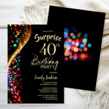 Colorful Bokeh Surprise 40 Birthday Party