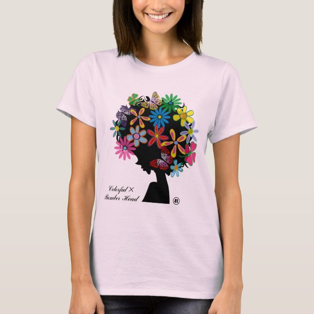 Colorful×BOMBER-HUVUD Tee (Framsida)