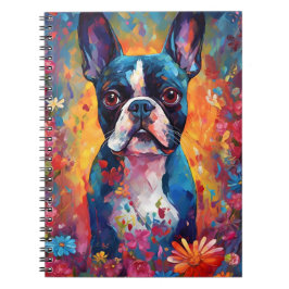 Colorful Boston Terrier Anteckningsbok