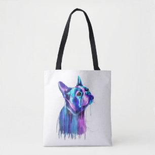 Colorful Boston Terrier Hund Art Watercolor Painti Tygkasse