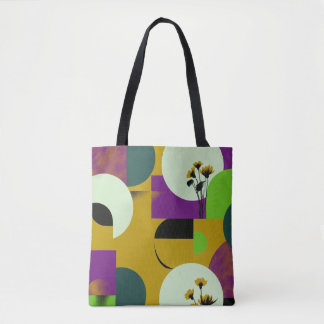 Colorful Botanical Shapes Tote Bag – Playful Flora Tygkasse