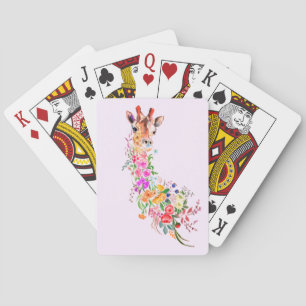 Colorful Bouquet-Blommigt Giraffe-spelkort Casinokort