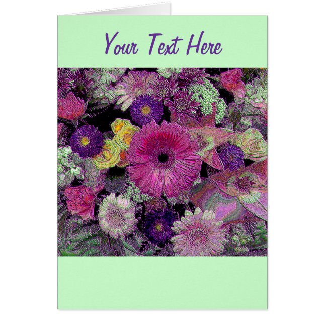 Colorful Bouquet Hälsningskort (Framsidan)