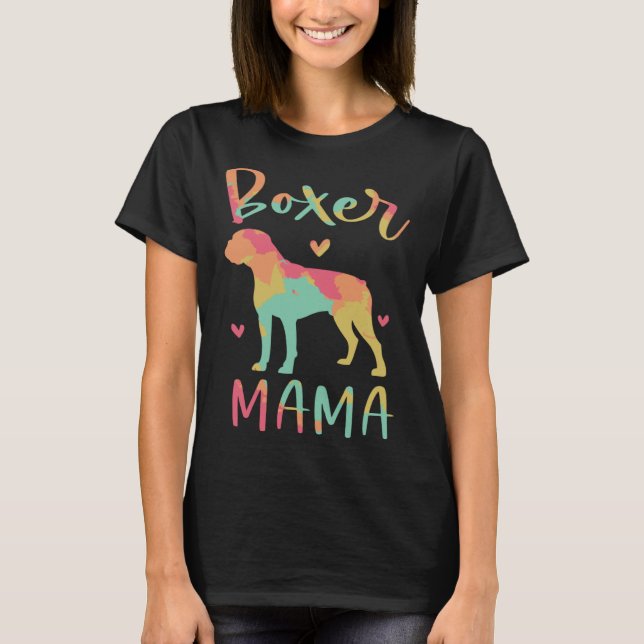 Colorful Boxer Dog Watercolor T Shirt (Framsida)