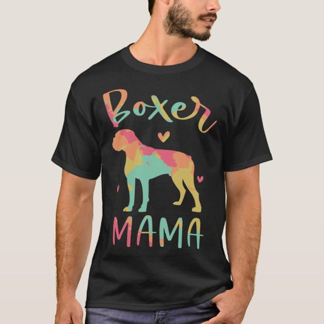 Colorful Boxer Dog Watercolor T Shirt (Framsida)