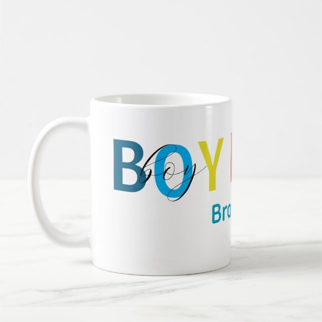 Colorful Boy Mamma Scripted Coffee Mugg (Vänster)