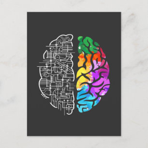 Colorful Brain Enginering Science Vykort