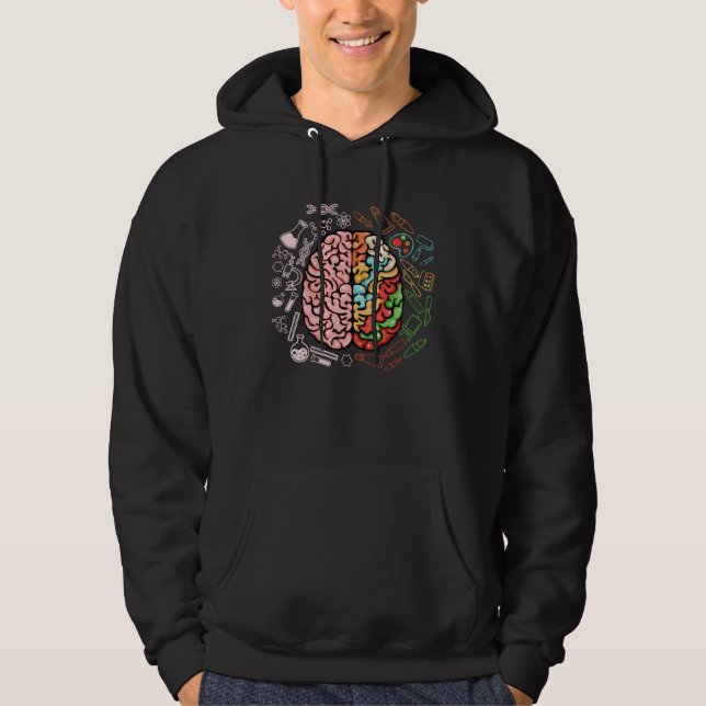Colorful Brain Science Neuroscience Neurologist Hoodie (Framsida)