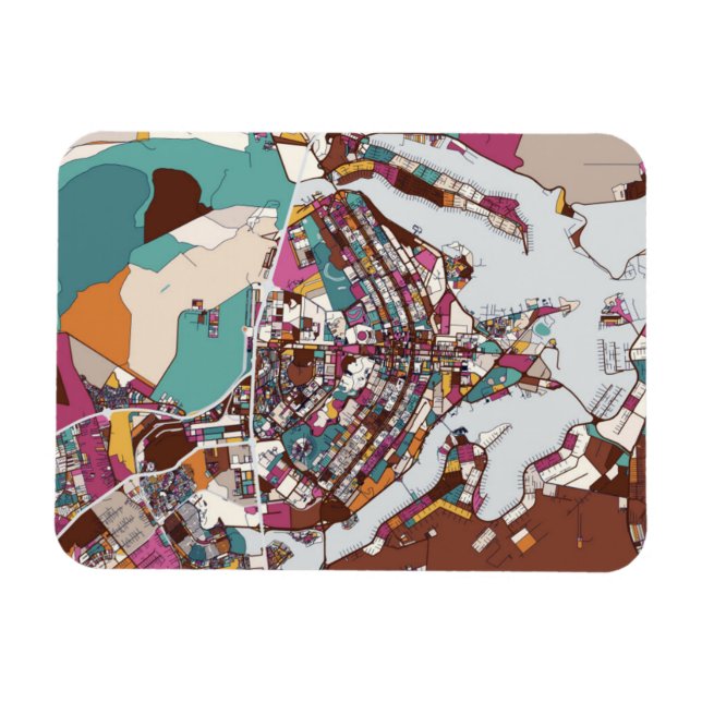 Colorful Brasilia Karta Magnet (Horisontell)