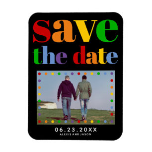 Colorful brev, punkter Spara gayfoto Magnet