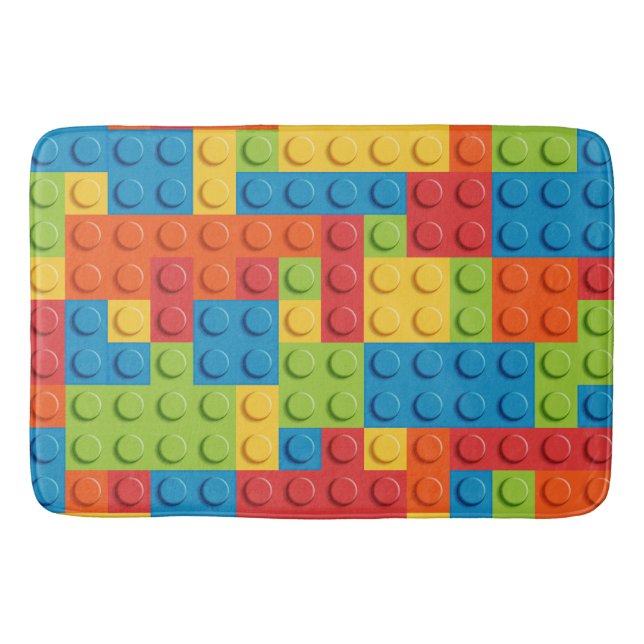 Colorful bricks kids pattern badrumsmatta (Framsidan)