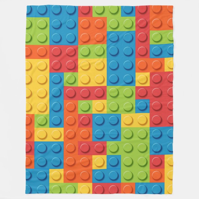 Colorful bricks kids pattern fleecefilt (Framsidan)