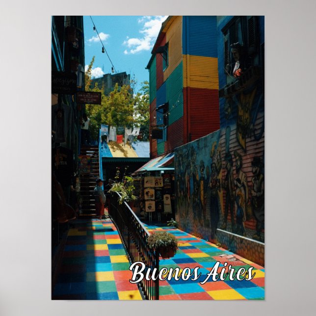 Colorful Buenos Aires Argentina Travel Photography Poster (Framsidan)