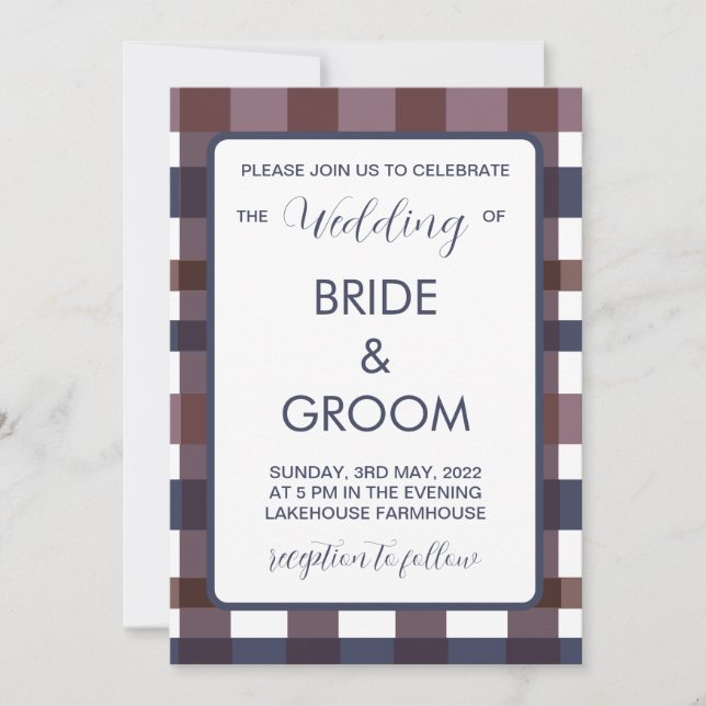 Colorful Buffalo Play Land Lumberjack Bröllop Inbjudningar (Framsida)