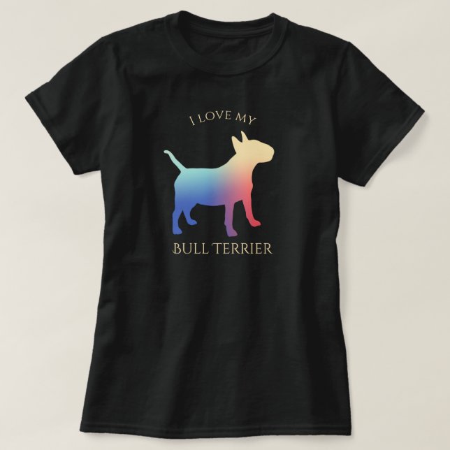 Colorful Bull Terrier Silhouette T Shirt (Design framsida)