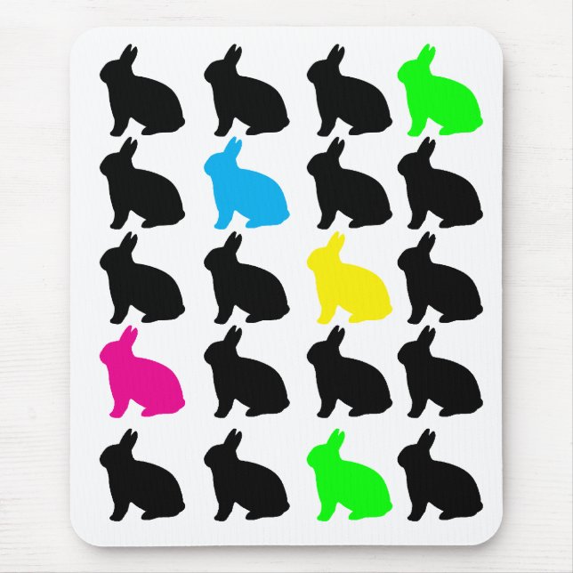 Colorful Bunnies Mousepad Musmatta (Framsidan)