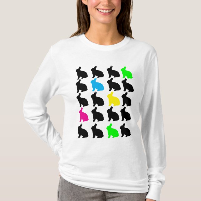 Colorful Bunnies Shirt Tee Shirt (Framsida)