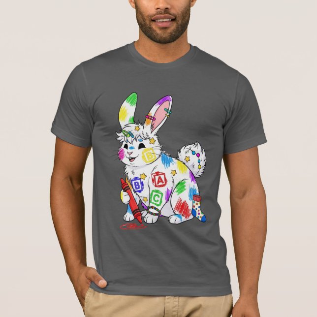 Colorful Bunny ABC Manar's T-Shirt (Framsida)