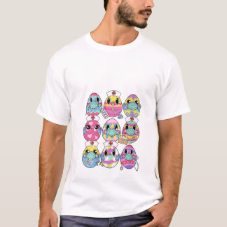 Colorful Bunny Eggs Påsk T Shirt
