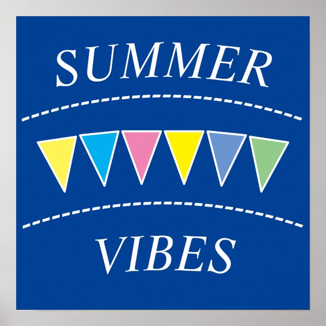 Colorful Bunting Summer Vibes Poster (Framsidan)