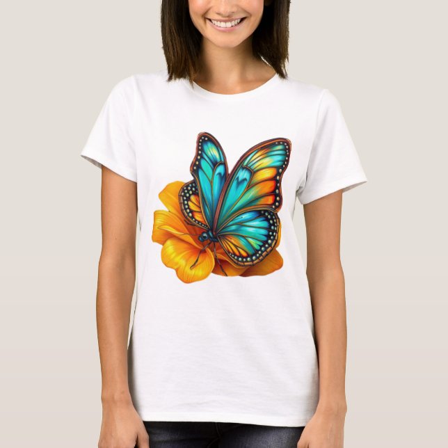 colorful butterfly art t shirt (Framsida)