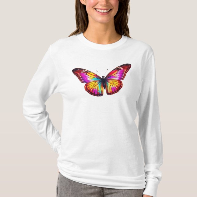 colorful butterfly art t shirt (Framsida)