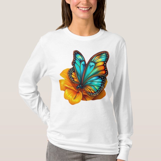 colorful butterfly art t shirt (Framsida)
