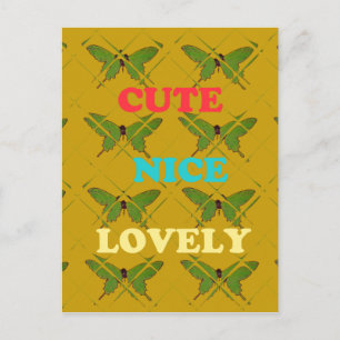 Colorful Butterfly Décor: Cute, Nice, och Loely. Vykort