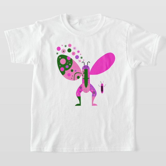 Colorful Butterfly Graphic T-Shirt (Laydown)