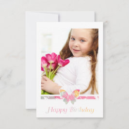 Colorful Butterfly Happy Birthday Quote Script Inbjudningar
