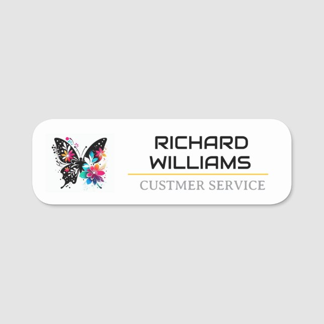 "Colorful Butterfly Namn bricka - Richard Williams Namnbricka (Framsida)