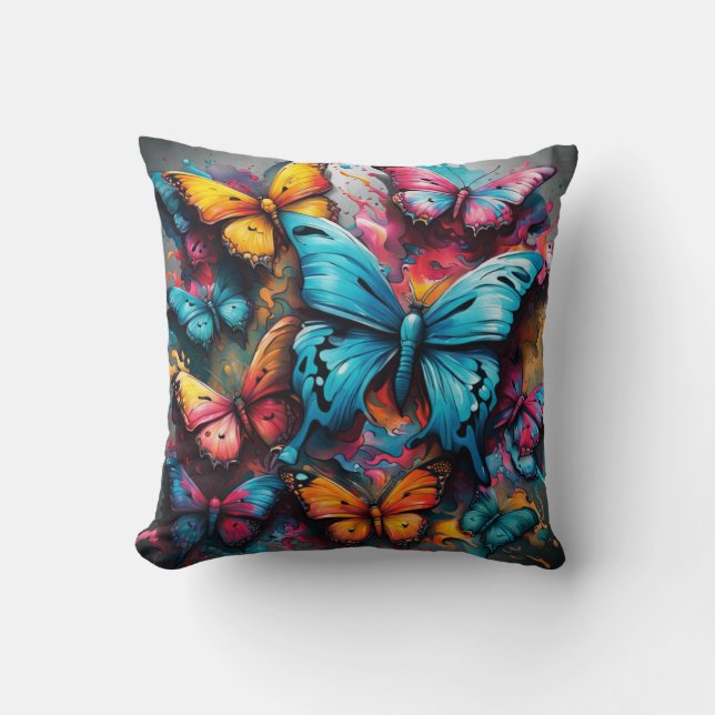 Colorful Butterfly Pillow Kudde (Framsida)