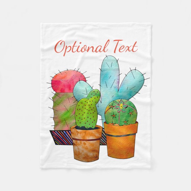Colorful Cactus Garden Fleecefilt (Framsidan)