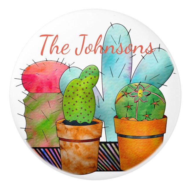 Colorful Cactus Garden Knopp (Framsidan)