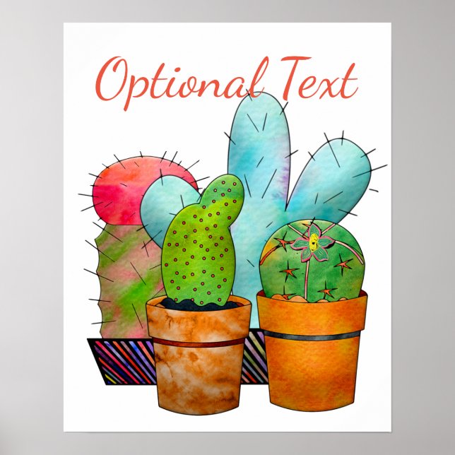Colorful Cactus Garden Poster (Framsidan)