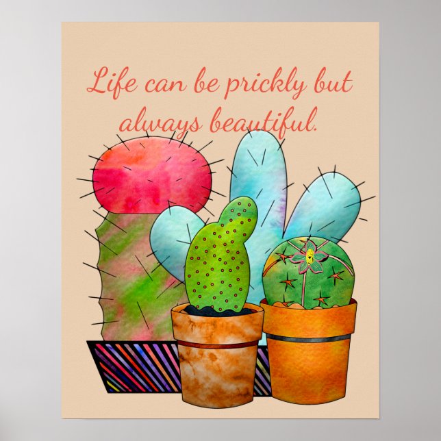 Colorful Cactus Garden Poster (Framsidan)