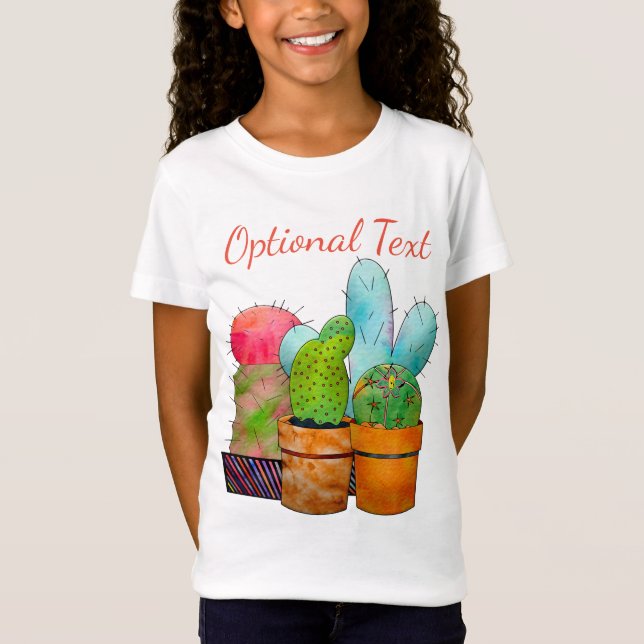 Colorful Cactus Garden T Shirt (Framsida)