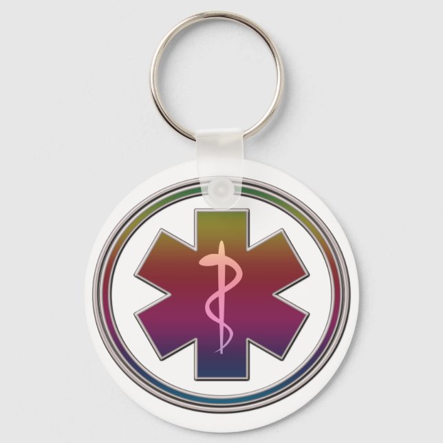 Colorful Caduceus Nyckelring (Framsida)