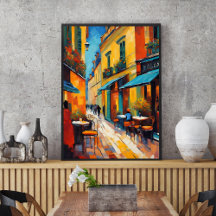 Colorful Cafes and Cobblestone