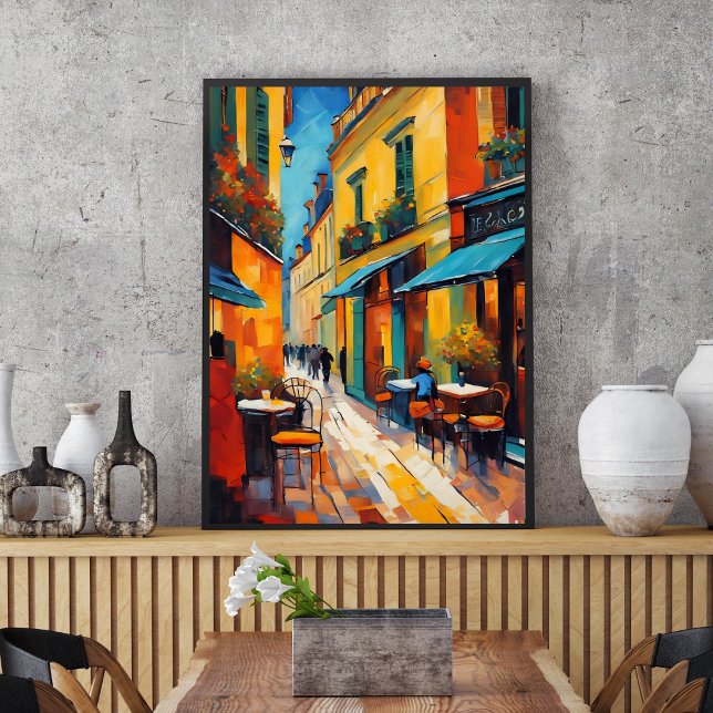 Colorful Cafes and Cobblestone Poster (Skapare uppladdad)