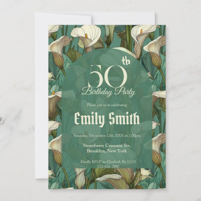 Colorful Call Lilies Accent 30Th Birthday Inbjudningar (Framsida)