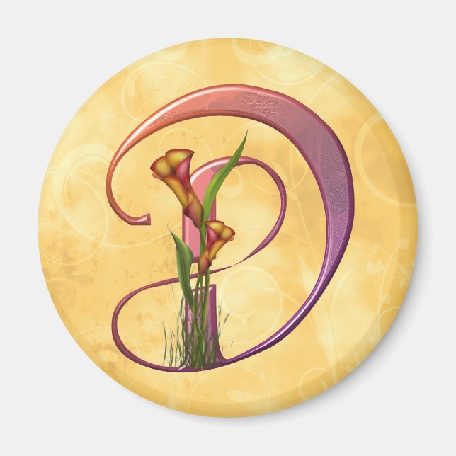 Colorful Calla Initial D Magnet (Framsidan)