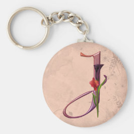 Colorful Calla Initial J Nyckelring