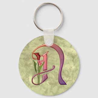 Colorful Calla Initial N Nyckelring