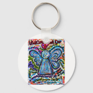 Colorful Cancer kan inte angel Art Keychain Pendan Nyckelring