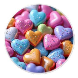 Colorful Candy Love Hearts Knopp