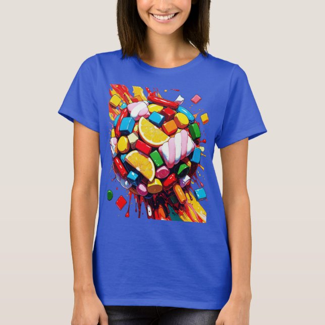 Colorful Candy Sphere T-Shirt | Fun Sweet Treat  (Framsida)