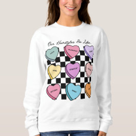 Colorful Candy Valentine's Black Hair Sweatshirt T Shirt