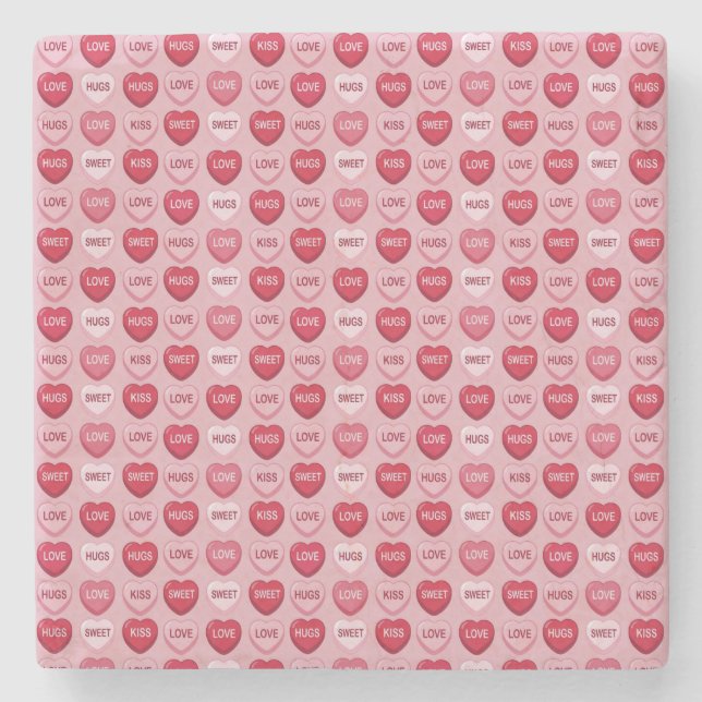 colorful candy Valentine's day heart pattern Stenunderlägg (Framsidan)